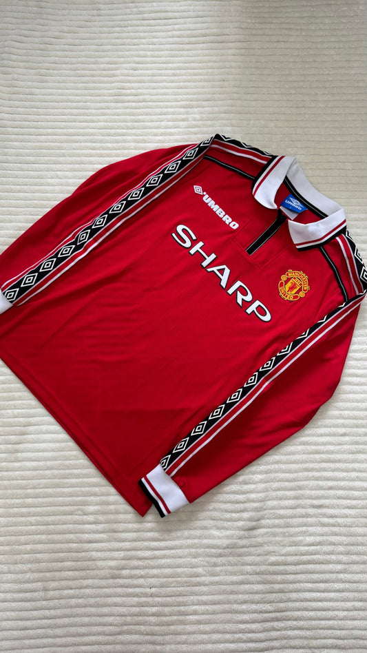Camiseta Manchester United  1998 Manga Larga